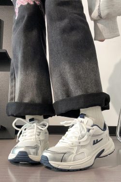 Lightweight White Mesh Sports Shoes for Women, Breathable Soft-Soled Summer Sneakers, American-Style Dad Shoes 2025