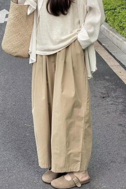 Lightweight Wide-Leg Balloon Pants for Women, Japanese Style Cropped Carrot Pants, Loose Fit Summer Trousers for Petite Fashion