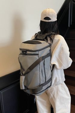 Lightweight Women's Short Trip Handbag, Large Capacity Travel Bag, Dual-Use Shoulder Backpack for Business & Gym