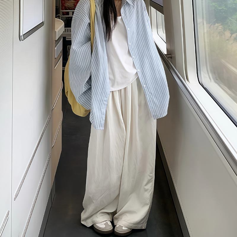 Lightweight Women's White Wide-Leg Pants - Summer 2025 Casual, Slimming, Loose Fit for Effortless Style Lightweight Women's White Wide-Leg Pants - Summer 2025 Casual, Slimming, Loose Fit for Effortless Style