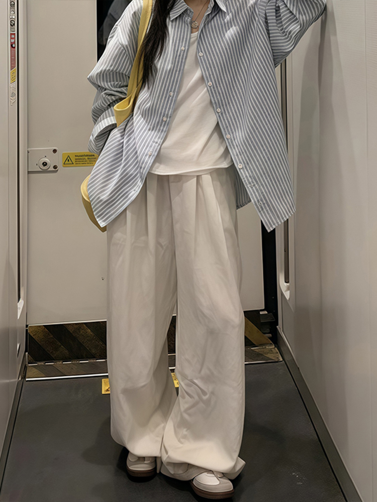 Lightweight Women's White Wide-Leg Pants - Summer 2025 Casual, Slimming, Loose Fit for Effortless Style Lightweight Women's White Wide-Leg Pants - Summer 2025 Casual, Slimming, Loose Fit for Effortless Style