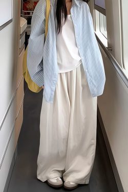 Lightweight Women's White Wide-Leg Pants - Summer 2025 Casual, Slimming, Loose Fit for Effortless Style