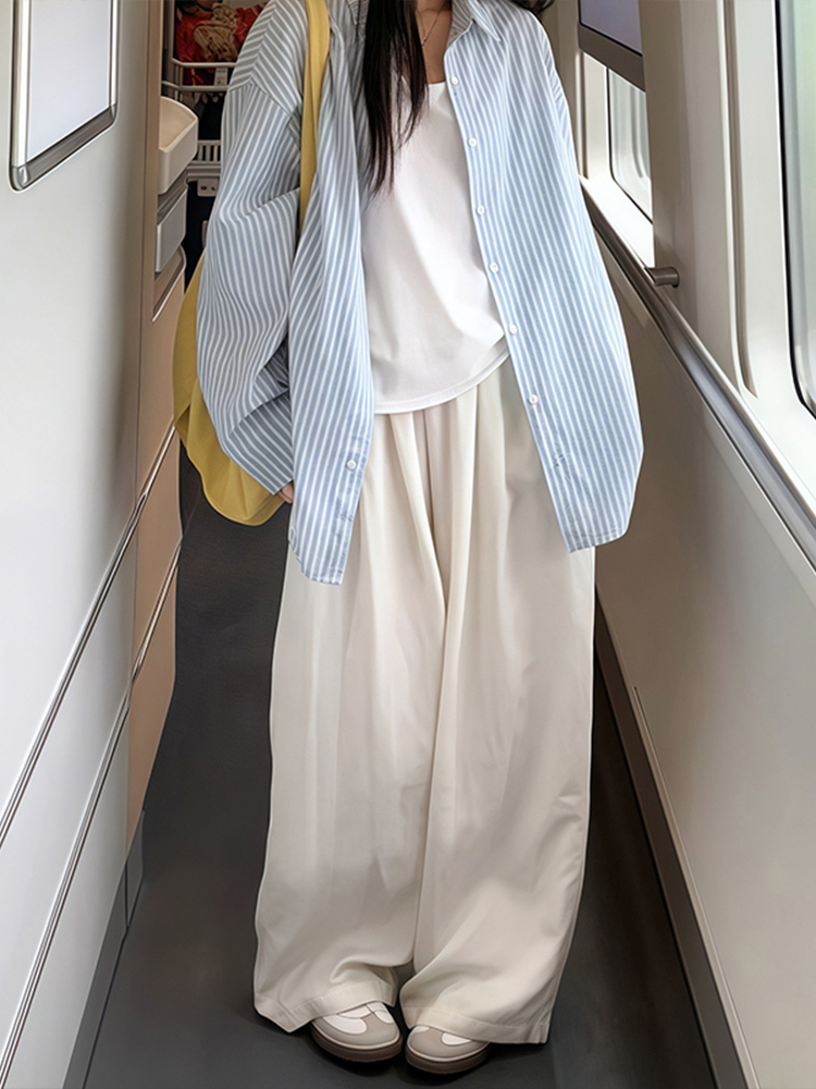 Lightweight Women's White Wide-Leg Pants - Summer 2025 Casual, Slimming, Loose Fit for Effortless Style Lightweight Women's White Wide-Leg Pants - Summer 2025 Casual, Slimming, Loose Fit for Effortless Style