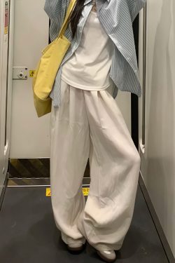 Lightweight Women's White Wide-Leg Pants - Summer 2025 Casual, Slimming, Loose Fit for Effortless Style
