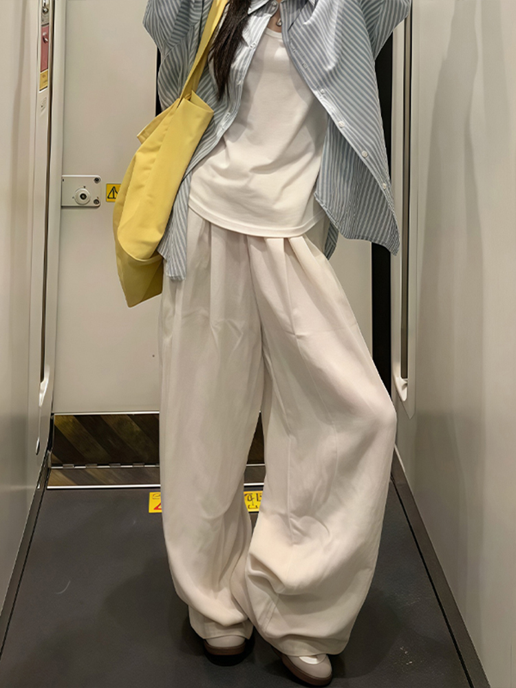 Lightweight Women's White Wide-Leg Pants - Summer 2025 Casual, Slimming, Loose Fit for Effortless Style Lightweight Women's White Wide-Leg Pants - Summer 2025 Casual, Slimming, Loose Fit for Effortless Style