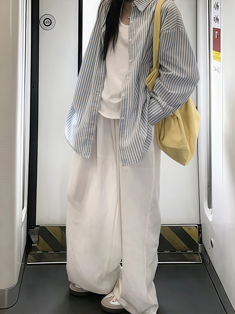 Lightweight Women's White Wide-Leg Pants - Summer 2025 Casual, Slimming, Loose Fit for Effortless Style Lightweight Women's White Wide-Leg Pants - Summer 2025 Casual, Slimming, Loose Fit for Effortless Style