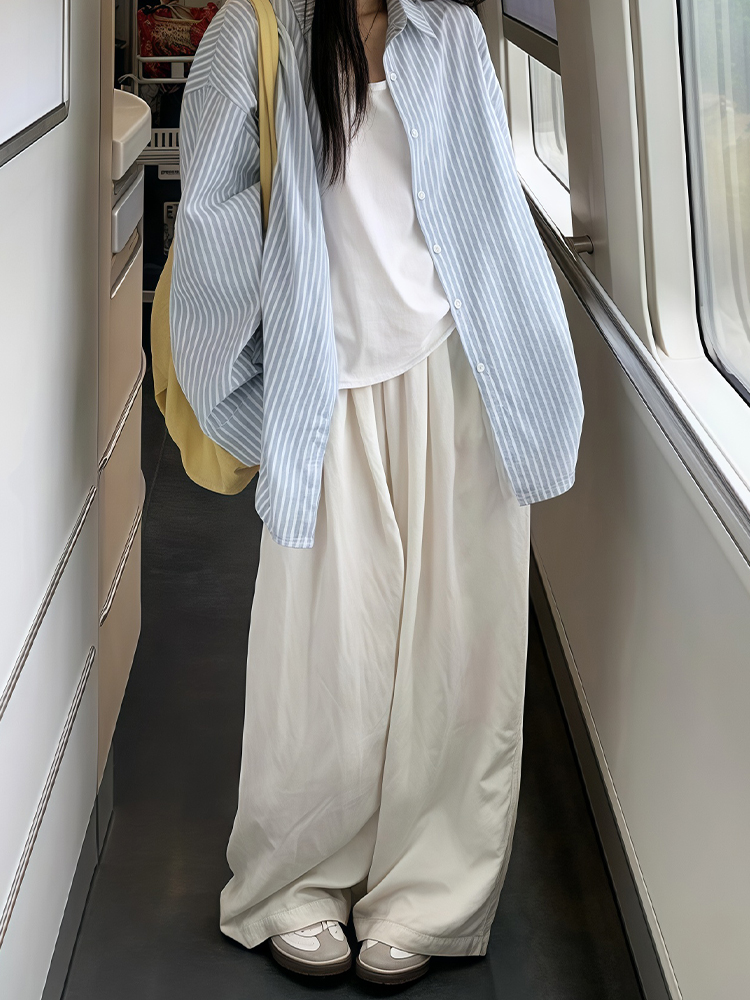 Lightweight Women's White Wide-Leg Pants - Summer 2025 Casual, Slimming, Loose Fit for Effortless Style Lightweight Women's White Wide-Leg Pants - Summer 2025 Casual, Slimming, Loose Fit for Effortless Style