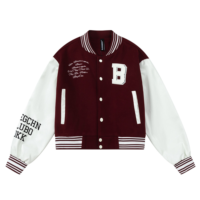 Limited Edition Vintage Letter Spliced Baseball Jacket for Women - Hip-Hop Loose Fit Short Coat, Perfect for 90s and Y2K Styles Limited Edition Vintage Letter Spliced Baseball Jacket for Women - Hip-Hop Loose Fit Short Coat, Perfect for 90s and Y2K Styles