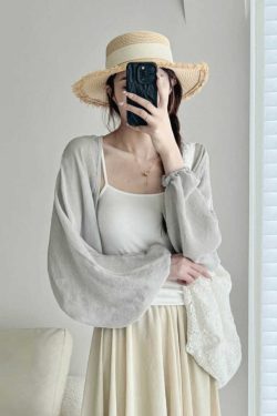 Linen Long Sleeve Cardigan for Women - Versatile Sheer Textured Shawl Top, Lightweight and Breathable for Spring/Summer 2025