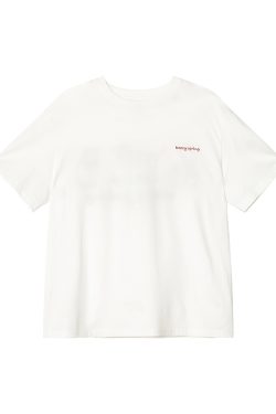 Loose Cartoon Embroidery Short Sleeve T-Shirt for Women - Summer 2025 Pure Cotton Round Neck Top, Casual Y2K Style