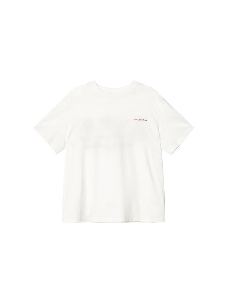 Loose Cartoon Embroidery Short Sleeve T-Shirt for Women - Summer 2025 Pure Cotton Round Neck Top, Casual Y2K Style Loose Cartoon Embroidery Short Sleeve T-Shirt for Women - Summer 2025 Pure Cotton Round Neck Top, Casual Y2K Style