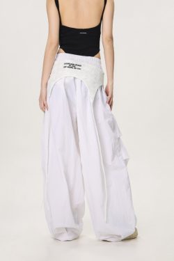 Loose Casual Straight Leg Paratrooper Pants for Women - American Streetwear Jazz Dance Wide Leg Trousers