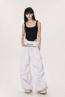 Loose Casual Straight Leg Paratrooper Pants for Women - American Streetwear Jazz Dance Wide Leg Trousers