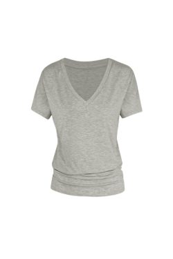 Loose Cool V-Neck Batwing Sleeve Short-Sleeve Top - Casual Chic Essential for Effortless Style, Perfect for 90s and Y2K Fashion Lovers