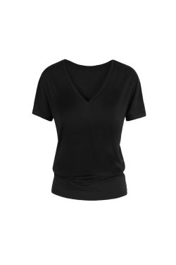 Loose Cool V-Neck Batwing Sleeve Short-Sleeve Top - Casual Chic Essential for Effortless Style, Perfect for 90s and Y2K Fashion Lovers