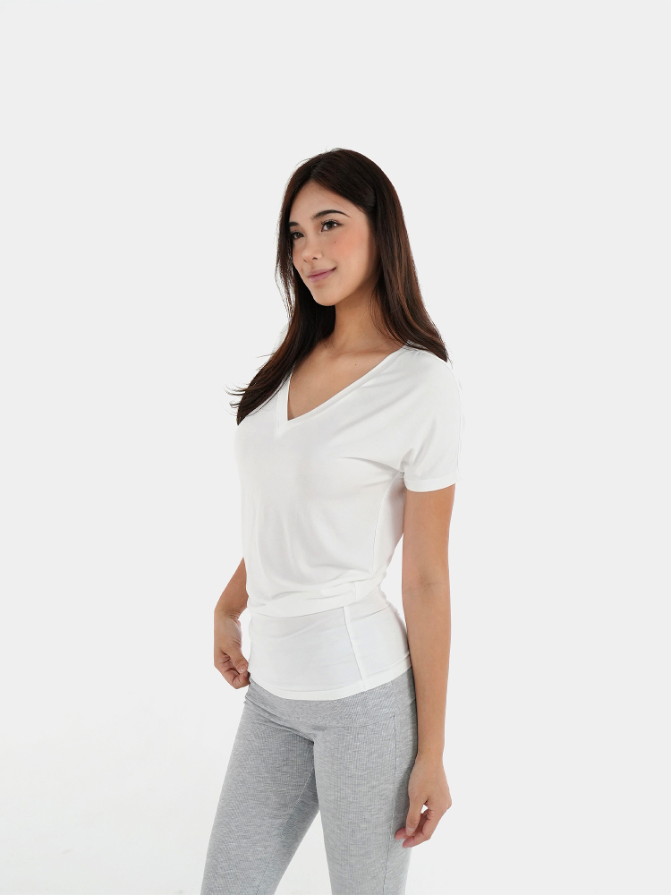 Loose Cool V-Neck Batwing Sleeve Short-Sleeve Top - Casual Chic Essential for Effortless Style, Perfect for 90s and Y2K Fashion Lovers Loose Cool V-Neck Batwing Sleeve Short-Sleeve Top - Casual Chic Essential for Effortless Style, Perfect for 90s and Y2K Fashion Lovers