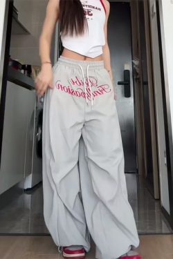 Loose-Fit Vintage Cargo Pants for Women, Wide-Leg Parachute Style, Hip-Hop & Street Dance Versatile Casual Trousers