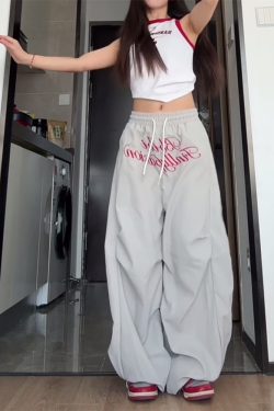 Loose-Fit Vintage Cargo Pants for Women, Wide-Leg Parachute Style, Hip-Hop & Street Dance Versatile Casual Trousers