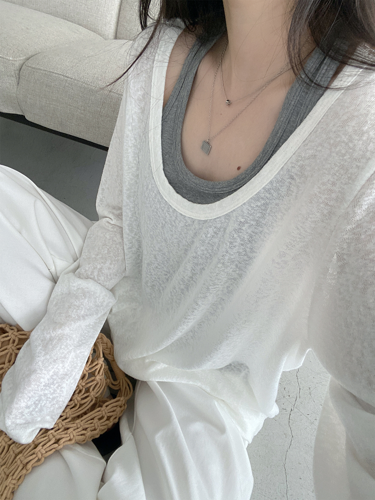 Loose Fit Wide Neckline Long Sleeve T-Shirt Cover-Up in Sun Grapefruit Coral - Relaxed Two-Piece Style for Effortless Y2K Fashion Loose Fit Wide Neckline Long Sleeve T-Shirt Cover-Up in Sun Grapefruit Coral - Relaxed Two-Piece Style for Effortless Y2K Fashion