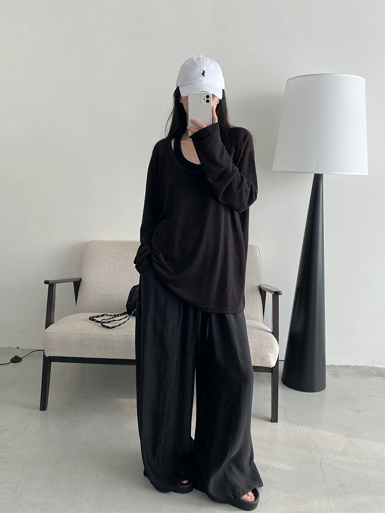 Loose Fit Wide Neckline Long Sleeve T-Shirt Cover-Up in Sun Grapefruit Coral - Relaxed Two-Piece Style for Effortless Y2K Fashion Loose Fit Wide Neckline Long Sleeve T-Shirt Cover-Up in Sun Grapefruit Coral - Relaxed Two-Piece Style for Effortless Y2K Fashion