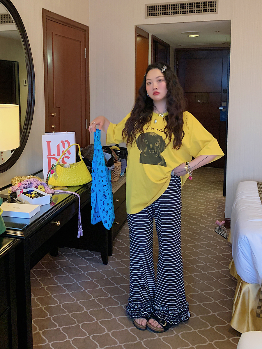 Loose Printed T-Shirt for Women, Short Sleeve Plus Size Summer Top, 2025 New Style, Korean Lazy Fashion, Casual Everyday Wear Loose Printed T-Shirt for Women, Short Sleeve Plus Size Summer Top, 2025 New Style, Korean Lazy Fashion, Casual Everyday Wear