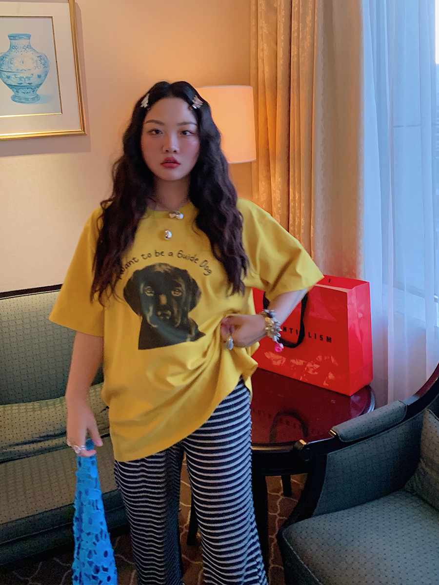 Loose Printed T-Shirt for Women, Short Sleeve Plus Size Summer Top, 2025 New Style, Korean Lazy Fashion, Casual Everyday Wear Loose Printed T-Shirt for Women, Short Sleeve Plus Size Summer Top, 2025 New Style, Korean Lazy Fashion, Casual Everyday Wear