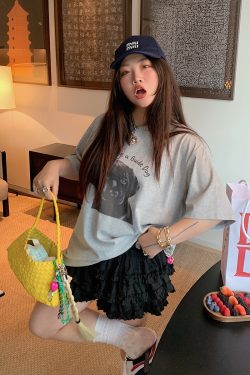 Loose Printed T-Shirt for Women, Short Sleeve Plus Size Summer Top, 2025 New Style, Korean Lazy Fashion, Casual Everyday Wear