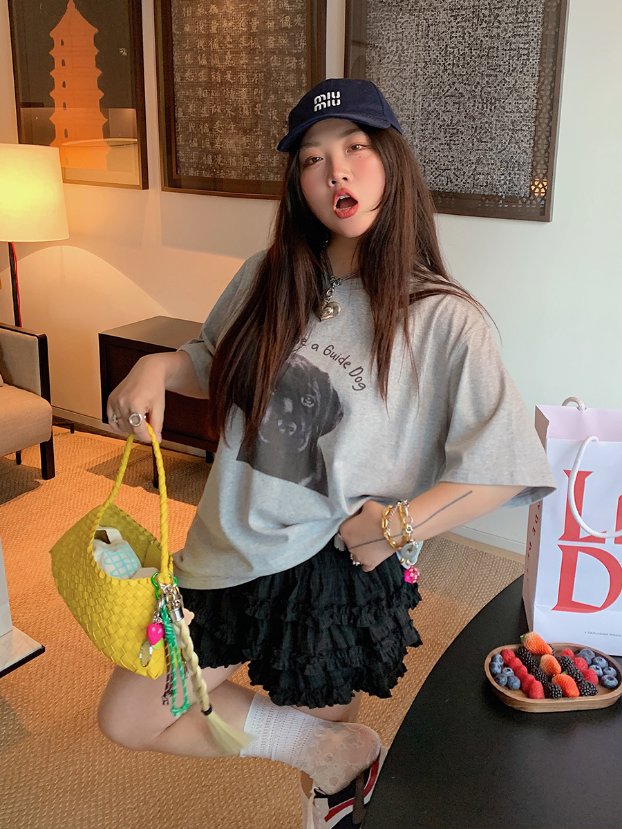 Loose Printed T-Shirt for Women, Short Sleeve Plus Size Summer Top, 2025 New Style, Korean Lazy Fashion, Casual Everyday Wear Loose Printed T-Shirt for Women, Short Sleeve Plus Size Summer Top, 2025 New Style, Korean Lazy Fashion, Casual Everyday Wear