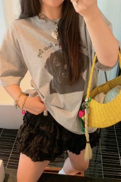 Loose Printed T-Shirt for Women, Short Sleeve Plus Size Summer Top, 2025 New Style, Korean Lazy Fashion, Casual Everyday Wear