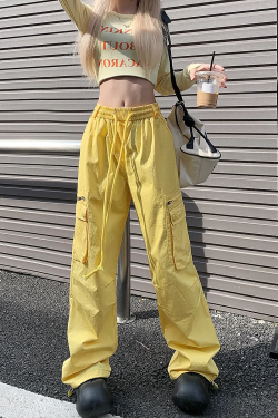 Loose Straight-Leg Work Pants for Women - Sporty Casual 2025 Dopamine Outfit in American Style for Petite Sizes