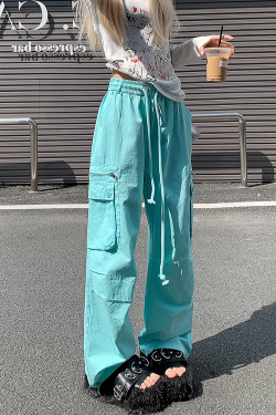 Loose Straight-Leg Work Pants for Women - Sporty Casual 2025 Dopamine Outfit in American Style for Petite Sizes