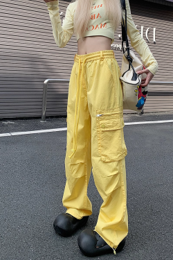 Loose Straight-Leg Work Pants for Women - Sporty Casual 2025 Dopamine Outfit in American Style for Petite Sizes