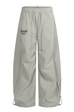 Loose Wide-Leg Cargo Pants for Women, 2025 Hip-Hop Style, Pleated Street Dance Trousers, Casual Sportswear, Streetwear Fashion