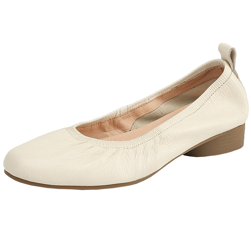 Low-Heeled Chunky Sole Genuine Leather Moccasin Flats - Ultra-Soft Small Shoes for Comfortable Everyday Wear Low-Heeled Chunky Sole Genuine Leather Moccasin Flats - Ultra-Soft Small Shoes for Comfortable Everyday Wear