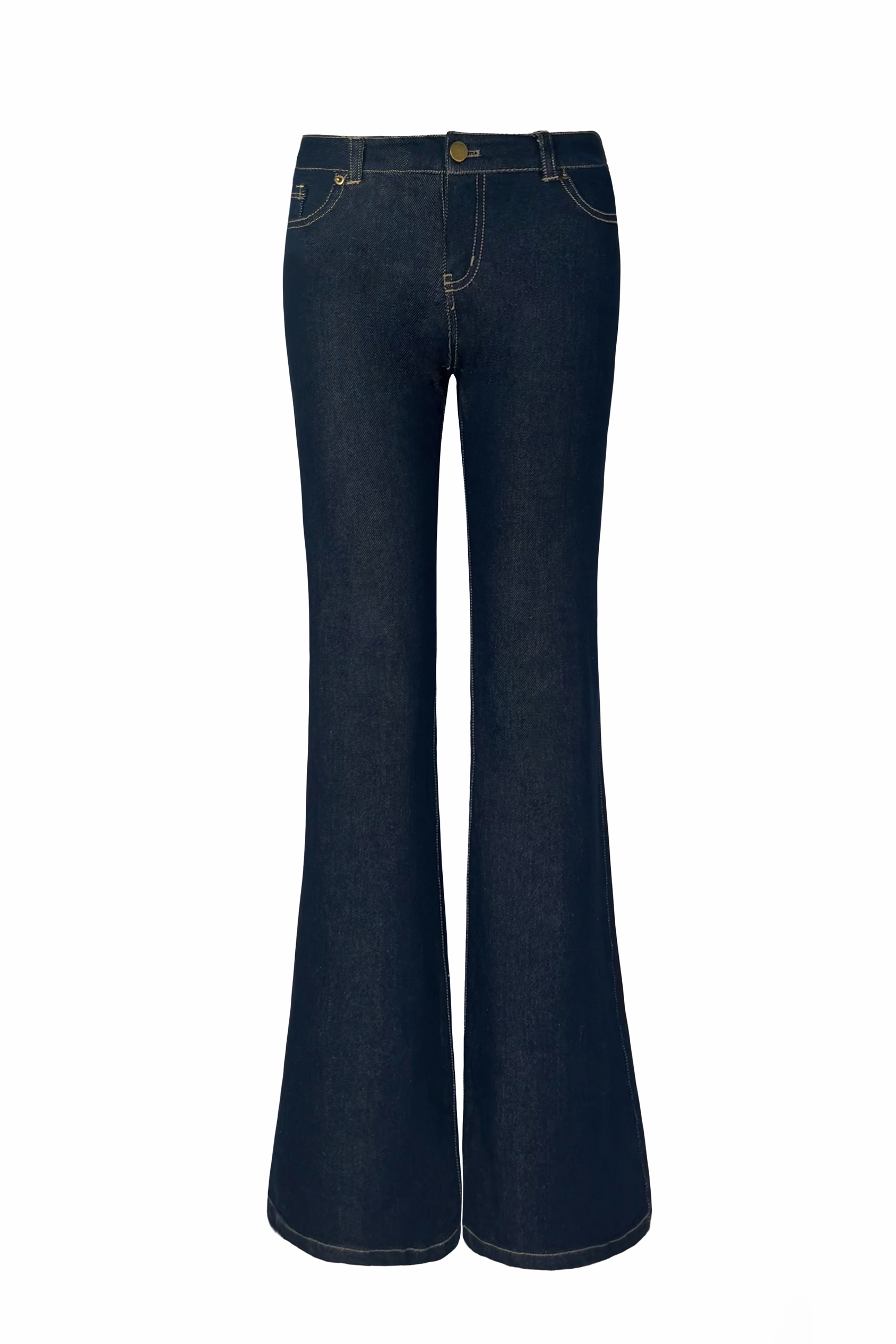 Low-Rise Raw Color Straight-Leg Flared Jeans - 90s Vintage Inspired Denim for Effortless Style