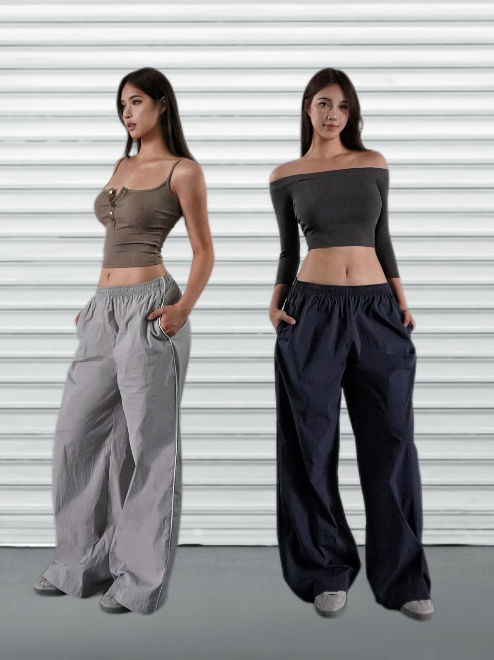 Low-Waist Retro Color-Block Wide-Leg Sports Cargo Pants for Sun Protection - 90s Inspired Fashion Low-Waist Retro Color-Block Wide-Leg Sports Cargo Pants for Sun Protection - 90s Inspired Fashion