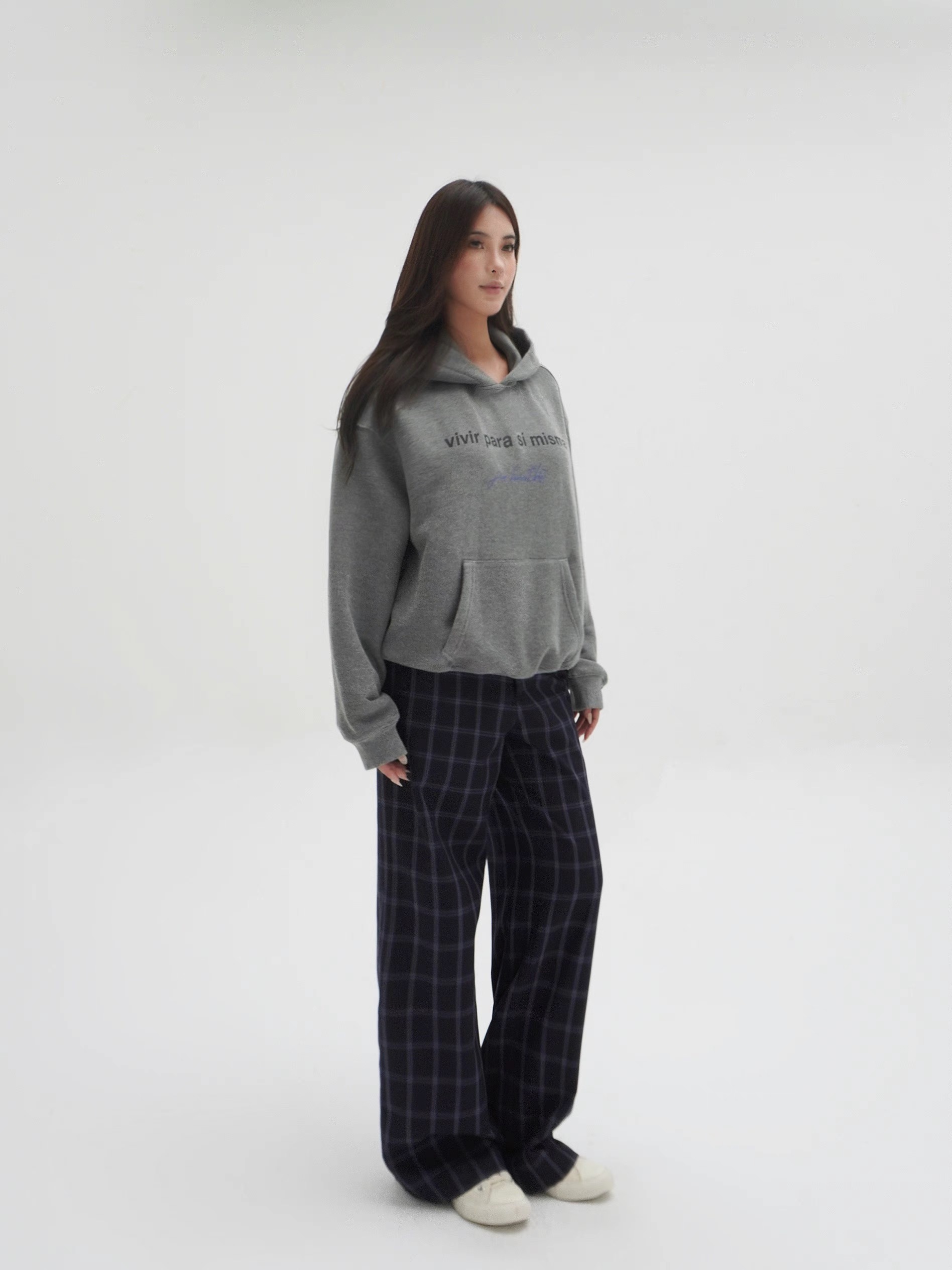 Low-Waist Vintage Blue Plaid Loose Casual Pants - Retro Y2K Style Trousers for Effortless Everyday Fashion Low-Waist Vintage Blue Plaid Loose Casual Pants - Retro Y2K Style Trousers for Effortless Everyday Fashion