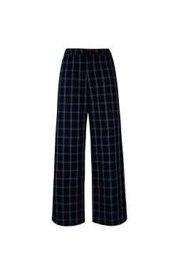 Low-Waist Vintage Blue Plaid Loose Casual Pants - Retro Y2K Style Trousers for Effortless Everyday Fashion