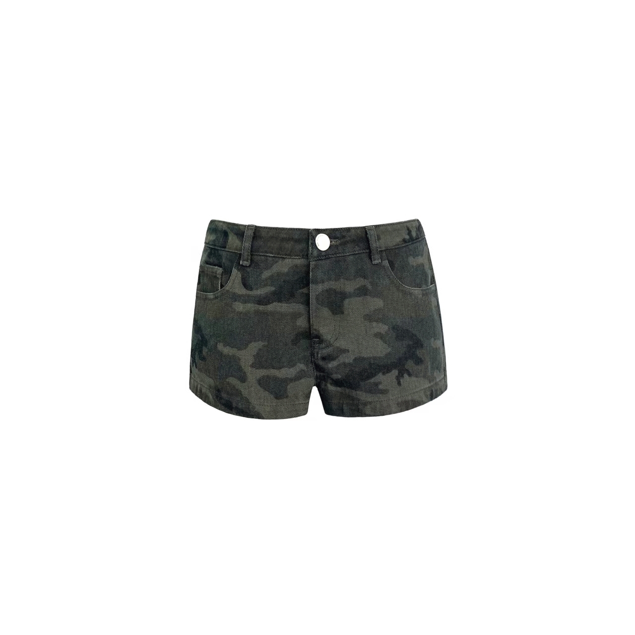 Low-Waist Vintage Camouflage Straight-Leg Denim Shorts for Women - 90s Style Casual Summer Bottoms Low-Waist Vintage Camouflage Straight-Leg Denim Shorts for Women - 90s Style Casual Summer Bottoms