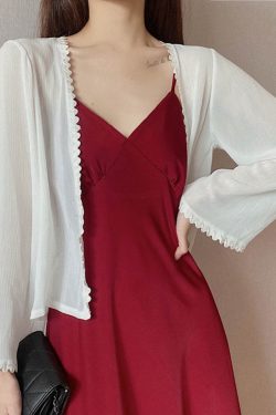 Lunar Crescent Lace Cardigan - Chiffon Sun Protection, Bell Sleeves, Draped Design, Slimming Short Jacket for Spring/Summer Women's Fashion