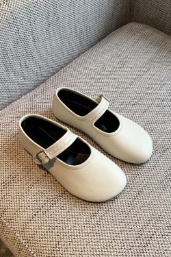 Mary Jane Flats for Women - 2025 Spring Style, Lambskin, One-Strap Buckle, Soft Sole, Shallow Mouth, Chic Flat Shoes