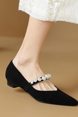 Mary Jane Shoes for Women - Pointed Flat, Soft Comfortable Design, Shallow Mouth Style, Italian Corso Venezia Inspired Footwear