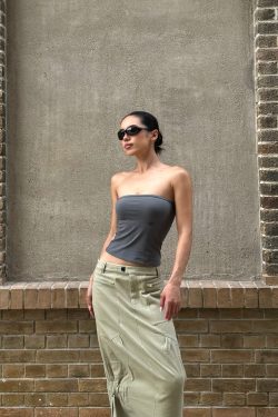 Matte Charcoal Gray Strapless Dress with Soft Stretch Fabric, Tight Fit, and Bust Support - Perfect for Y2K Style