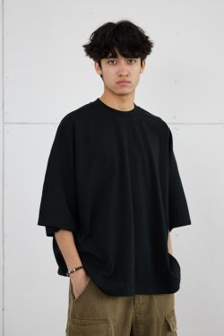 Men's 275g Heavyweight Pure Cotton Seamless Basic Short Sleeve T-Shirt - Loose Fit Spring/Summer Essential