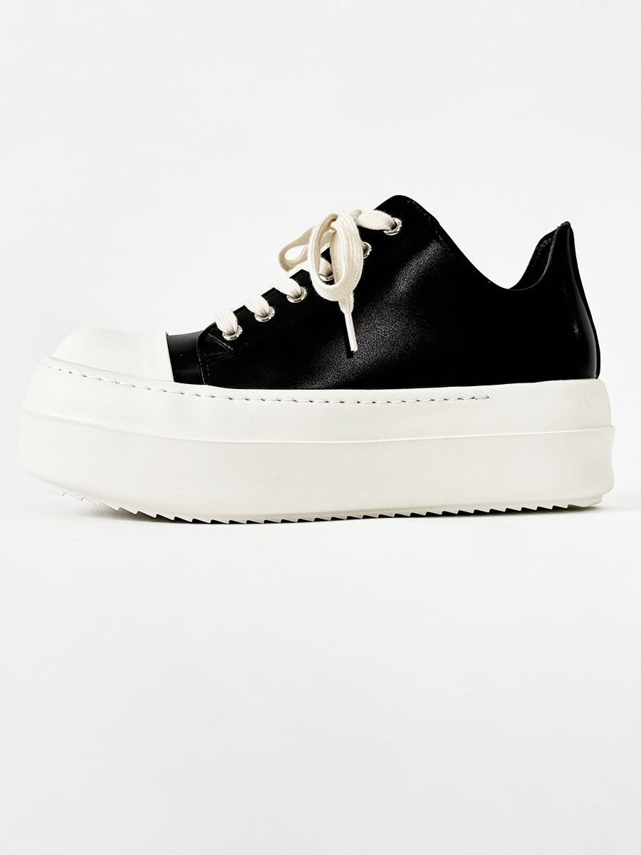 Men's American Retro Thick-Soled Black Platform Shoes, Chunky Canvas Derby Style, Height-Increasing Couples' Footwear Men's American Retro Thick-Soled Black Platform Shoes, Chunky Canvas Derby Style, Height-Increasing Couples' Footwear