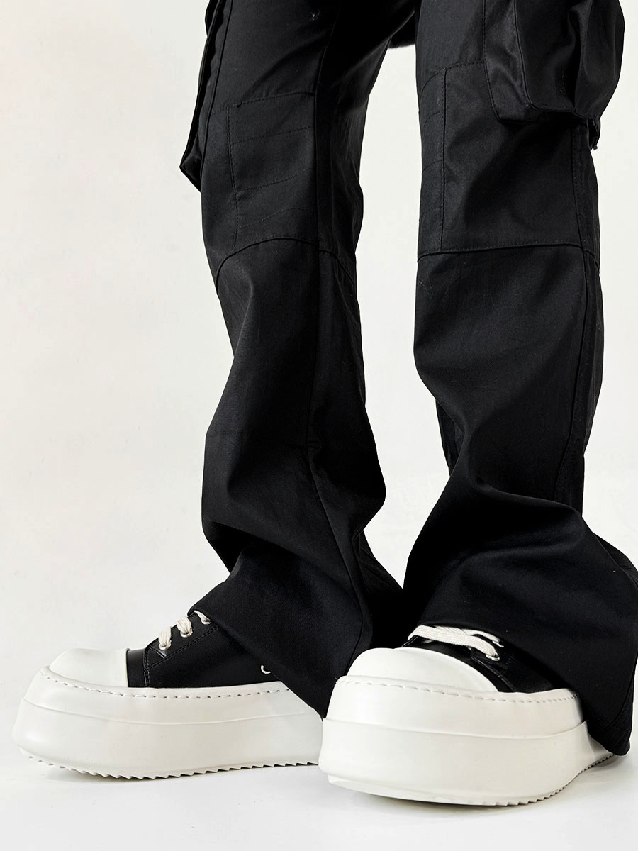 Men's American Retro Thick-Soled Black Platform Shoes, Chunky Canvas Derby Style, Height-Increasing Couples' Footwear Men's American Retro Thick-Soled Black Platform Shoes, Chunky Canvas Derby Style, Height-Increasing Couples' Footwear