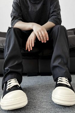 Men's American Style Cleanfit Derby Shoes with Milk-Flavored Sole, Minimalist Canvas Sneakers for High Street Commuting