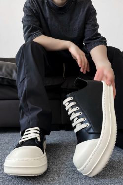Men's American Style Cleanfit Derby Shoes with Milk-Flavored Sole, Minimalist Canvas Sneakers for High Street Commuting