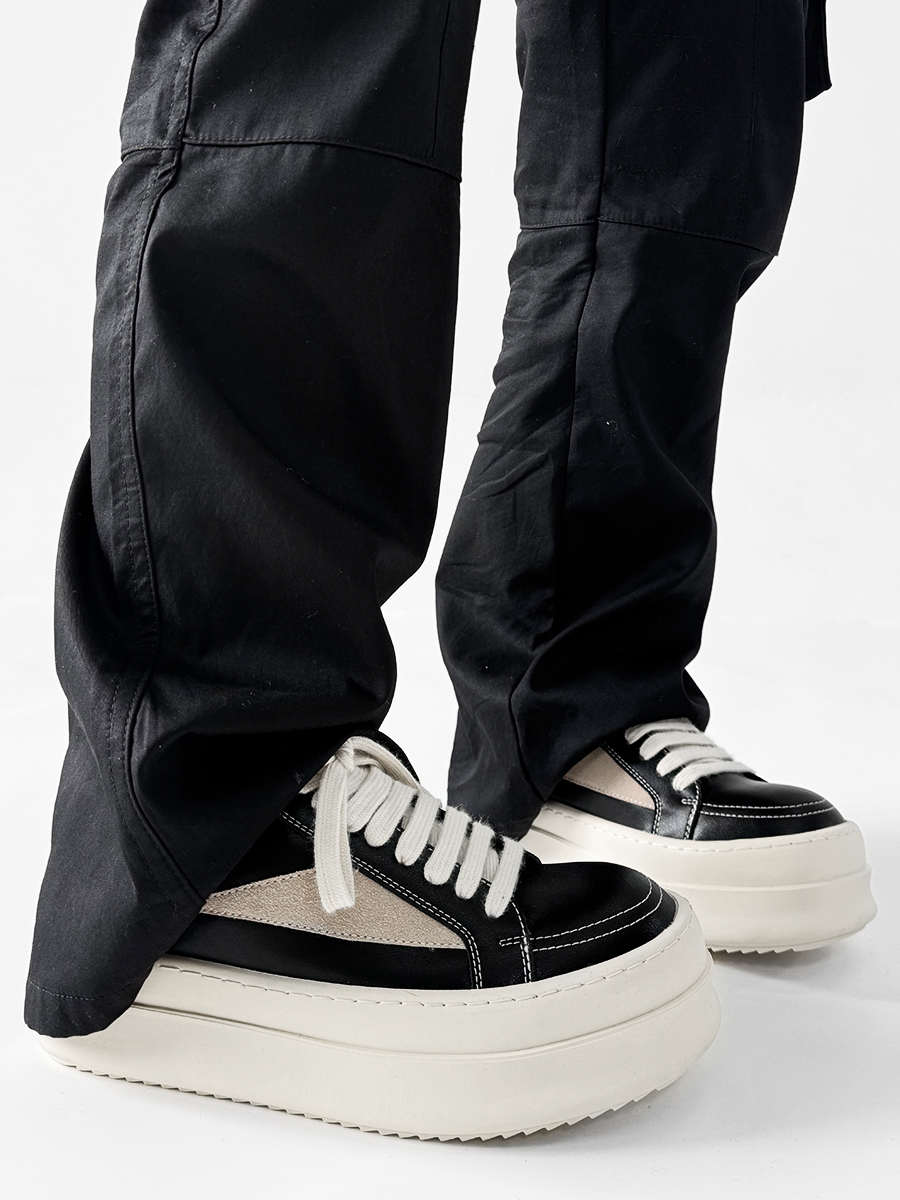 Men's American-Style Thick-Soled Milk-Flavored Leather Shoes, Trendy High Street Black and White Platform Derby Shoes for Women Men's American-Style Thick-Soled Milk-Flavored Leather Shoes, Trendy High Street Black and White Platform Derby Shoes for Women