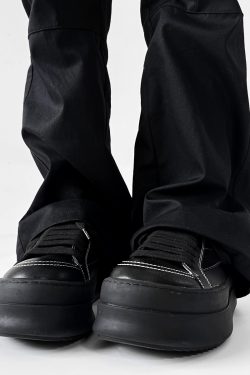 Men's American-Style Thick-Soled Milk-Flavored Leather Shoes, Trendy High Street Black and White Platform Derby Shoes for Women